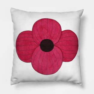 Red Ink Poppy Pillow