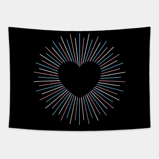 Trans Pride Radial Heart Tapestry