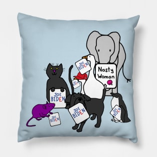 Animals with Joe Biden Signs Pillow