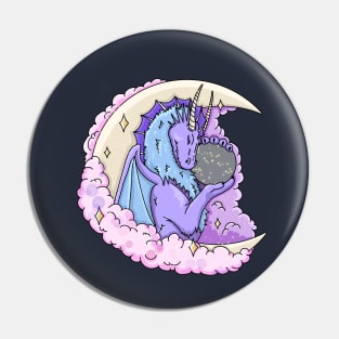 Moon dragon with crystal ball Pin