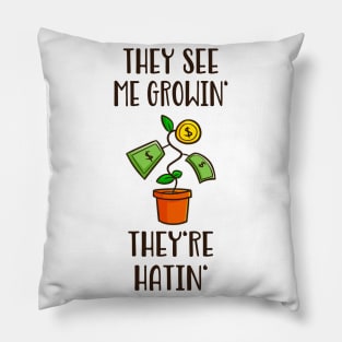 Growth Hustle Finance Money Tree Investing Pillow