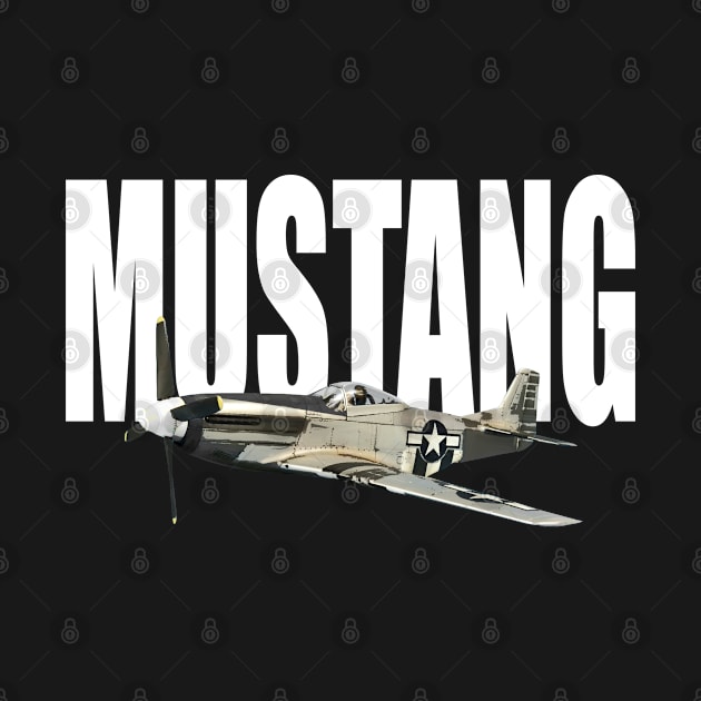 P-51 Mustang USAF USAAF WW2 WWII Fighter Plane Aircraft by Dirty Custard Designs 