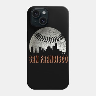 Vintage San Francisco Downtown Skyline Baseball For Game Day Phone Case