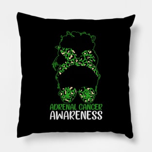 Adrenal Cancer Awareness Messy Bun Adrenal Cancer Awareness Pillow