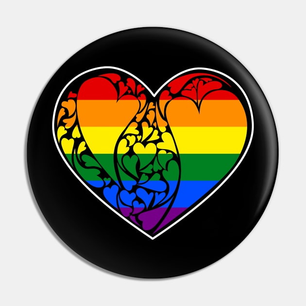 Gay Pride Flag LGBT+ Heart Pin by aaallsmiles