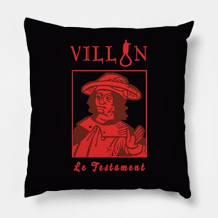 François Villon - Le Grand Testament (Red) Pillow