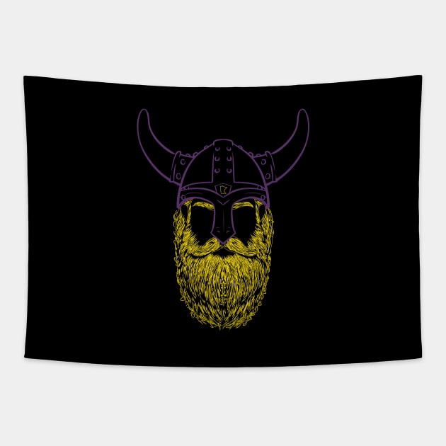 MN Football Beard Tapestry by mjheubach