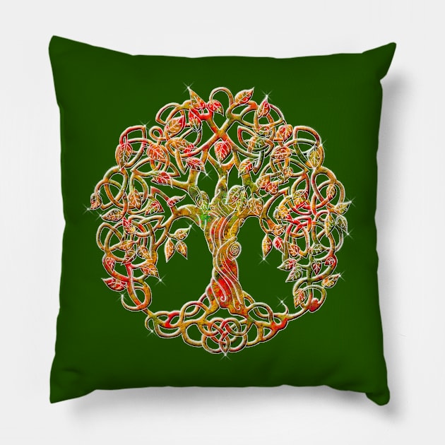 Tree of life Orange Pillow by Astrablink7