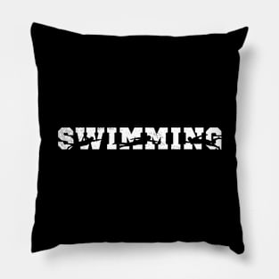 Swimming cool art with silhouette pose Pillow