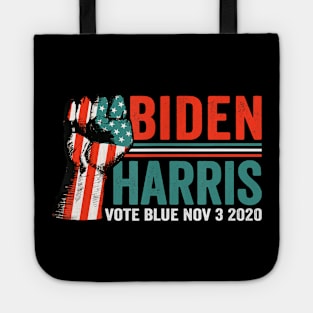 Biden Harris Justice Fist American Flag Vote Blue 2020 Meme T-Shirt Tote