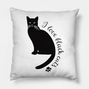 I love black cats Pillow