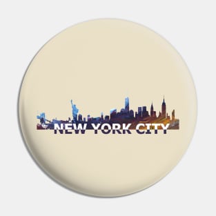 New York City Skyline Pin