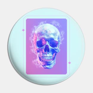 Smoke Vaporewave Skull Pin