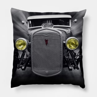 hot rod v8, black and white Pillow