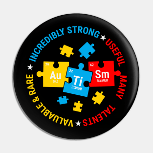 Strong Autism Puzzle Piece elements Autism Awareness Gift for Birthday, Mother's Day, Thanksgiving, Christmas Pin