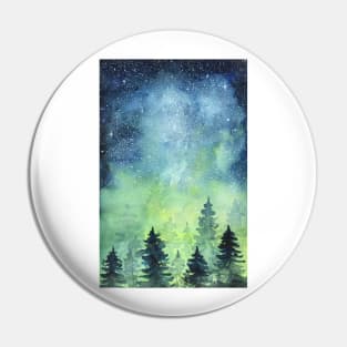 Space art. Watercolor Pin