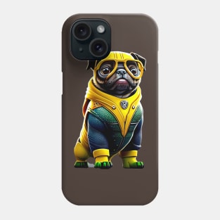 Cute Pug in Aquatic Suit - Adorable Pug Dressed up as Underwater Hero Phone Case