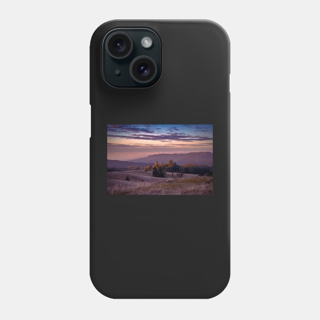 Sunset clouds and redwood trees Phone Case by blossomcophoto