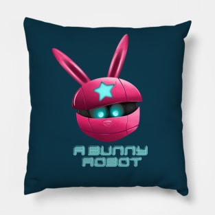 Pink bunny robot Pillow