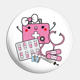 First Aid cute pills cartoon Pin