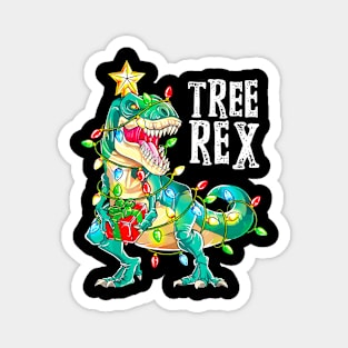 Tree Rex Christmas T-Rex With Xmas Lights Dinosaur Kids Boys Magnet