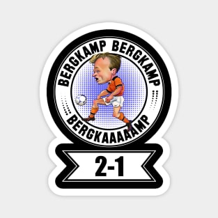 Dennis Bergkamp Football World Cup 98 T-Shirt Orange Dutch National Soccer Team Tee Netherlands Football Fan Jersey Funny Cartoon T Shirt Magnet