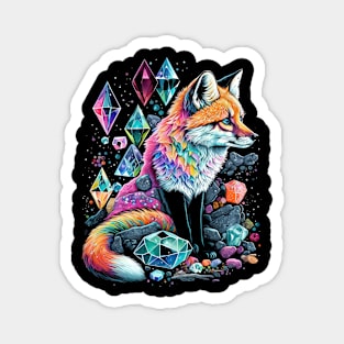 Esoteric Fox Pet Art Crystals Cute Illustration Design Magnet