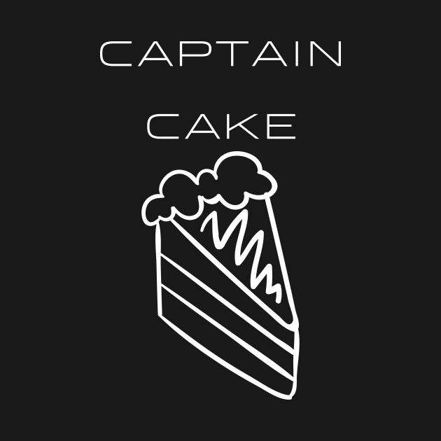 Captain Cake Typography White Design by Stylomart