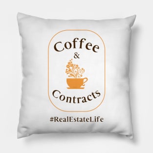 Coffee & Contracts - Real Estate Life Pillow