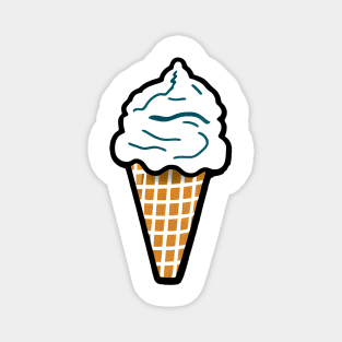 Scoops of Joy: A Fun Cartoon Ice Cream Cone Artwork Magnet