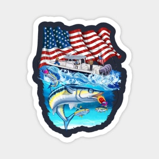 Fishermans Usa Proud America Magnet