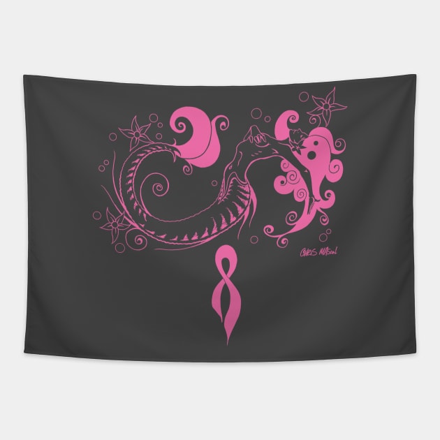 Mermaid: Breast Cancer Awareness Tapestry by CMProds