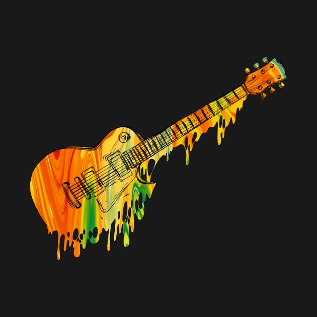 melting guitar graphic sublimation by Babyborn