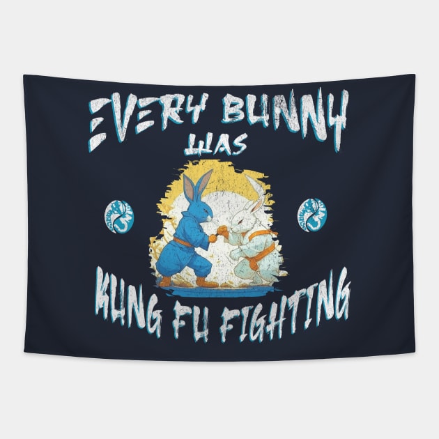 Every Bunny was Kung Fu Fighting Tapestry by anarchyunion
