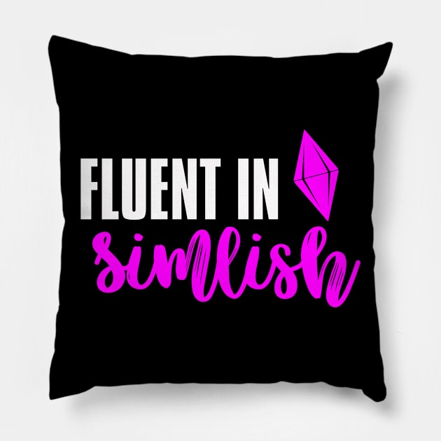 Fluent In Simlish Pillow by S3_Illustration