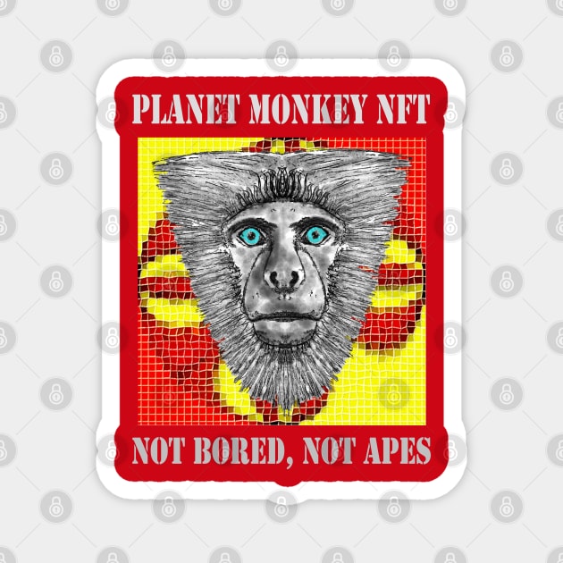 Planet Monkey Cute Animals Not Bored Apes Magnet by PlanetMonkey