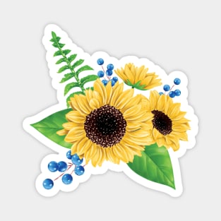 Sunflower Watercolor Magnet