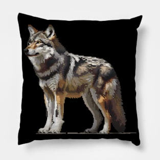 Wolf in Pixel Form Pillow
