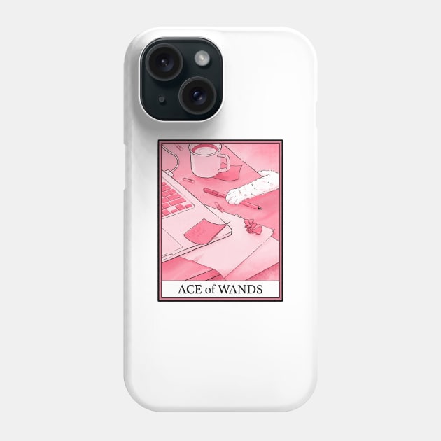 Ace of Wands Cat Tarot Phone Case by B McCormick ART