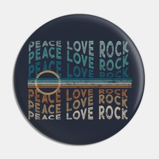 Wave Peace Love Rock Six String Pin