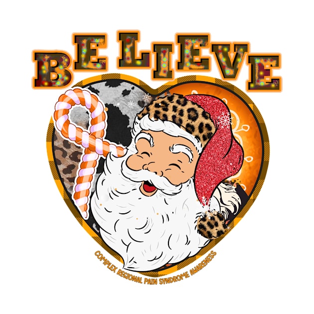 Complex Regional Pain Syndrome Awareness - santa believe leopard christmas by james store