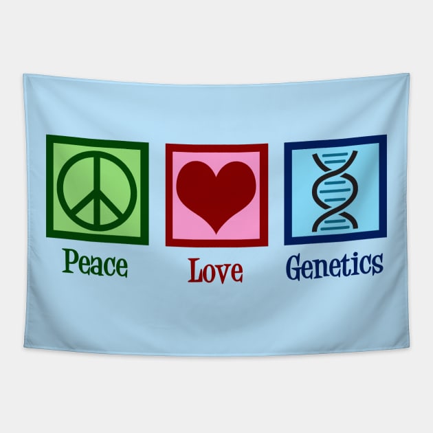 Peace Love Genetics Tapestry by epiclovedesigns