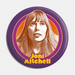 Joni Mitchell  /// Retro 1970s Style Fan Art Design Pin