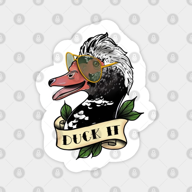 Duck it! Magnet by Jurassic Ink