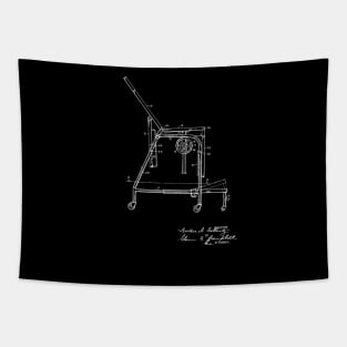 physician's examine table Vintage Patent Drawing Tapestry