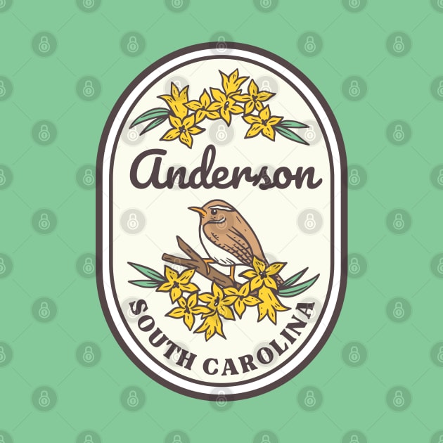 Anderson South Carolina Wren SC Tourist Souvenir by carolinafound