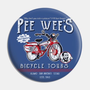 Pee Wee's Bicycle Tours Worn Out Pin