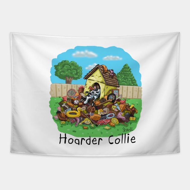 Hoarder Collie Tapestry by macccc8