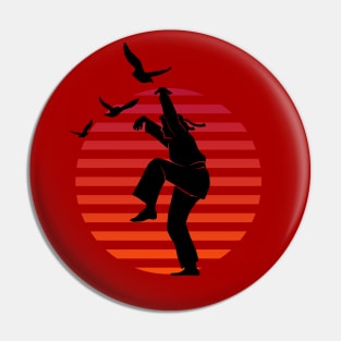 Master of Defense Karate Kick on Sunset Red Pin