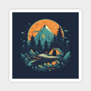 Camping Backpacking Wanderlust Magnet